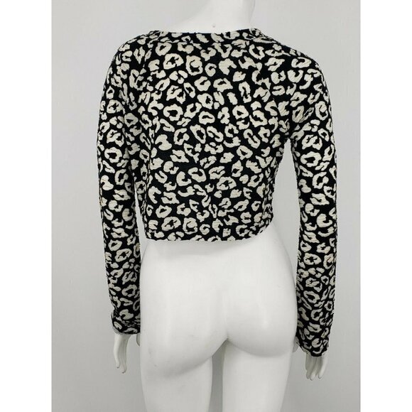 Show Me Your Mumu Mellow Crop Top M/L? Leopard Print Long Sleeve Blouse - Picture 4 of 6